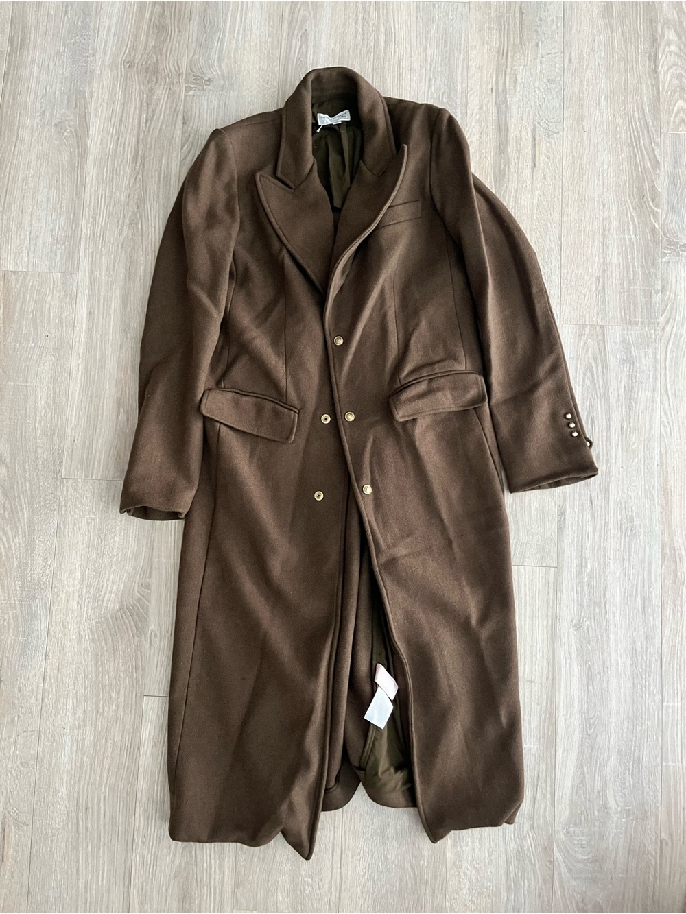 Esteban Cortazar x RTR Women’s Olive Green Wool Coat - Size 2 - Picture 2 of 8
